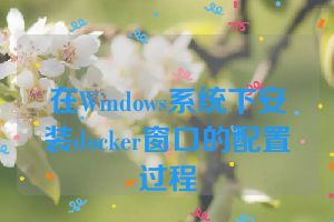 在Windows系统下安装docker窗口的配置过程