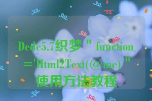 Dede5.7织梦＂function='Html2Text(@me)＂使用方法教程
