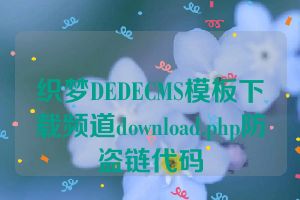 织梦DEDECMS模板下载频道download.php防盗链代码