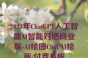 2023年ChatGPT人工智能AI智能对话商业版-AI绘图Chat/AI绘画/付费系统